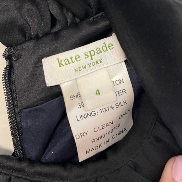Kate Spade Black High Neck Silk Cocktail Dress size 4 - Picture 5 of 8
